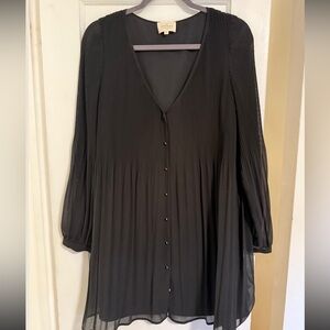 Sezane Black Button-Down Dress